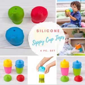 NWT! Silicone Sippy Cup Tops - 4 Pc. Set